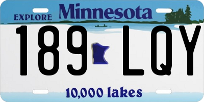 MN license plate 189LQY