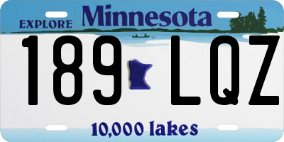 MN license plate 189LQZ