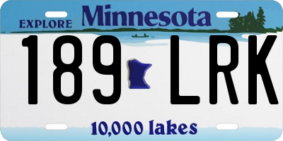 MN license plate 189LRK