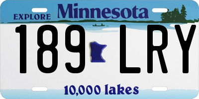 MN license plate 189LRY