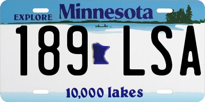 MN license plate 189LSA