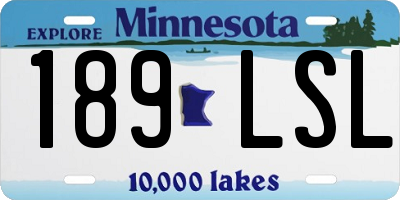 MN license plate 189LSL