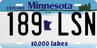 MN license plate 189LSN