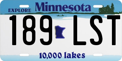 MN license plate 189LST