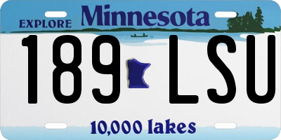 MN license plate 189LSU