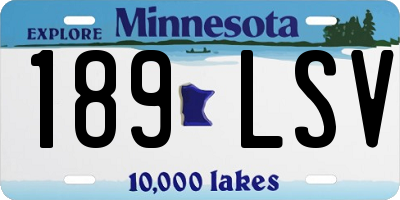MN license plate 189LSV