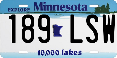 MN license plate 189LSW