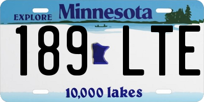 MN license plate 189LTE