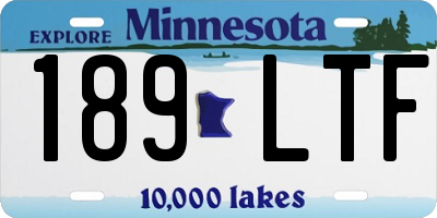 MN license plate 189LTF