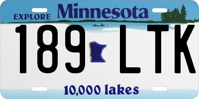 MN license plate 189LTK
