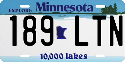 MN license plate 189LTN