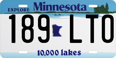 MN license plate 189LTO