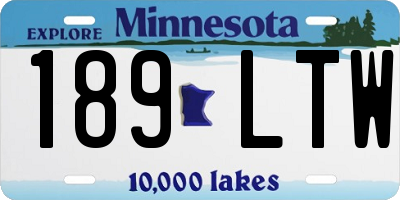 MN license plate 189LTW