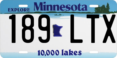 MN license plate 189LTX