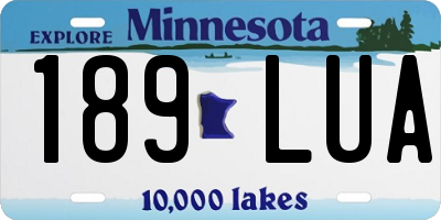 MN license plate 189LUA