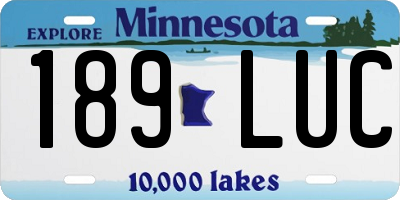 MN license plate 189LUC