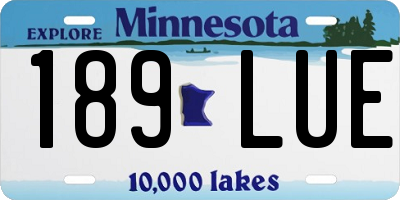 MN license plate 189LUE
