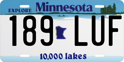 MN license plate 189LUF