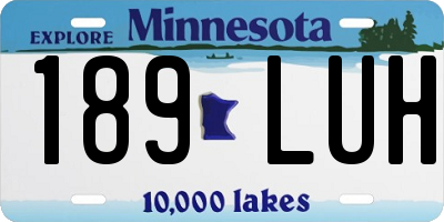 MN license plate 189LUH