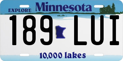 MN license plate 189LUI