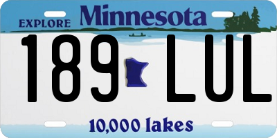 MN license plate 189LUL