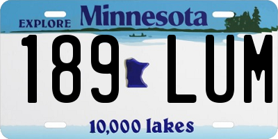 MN license plate 189LUM