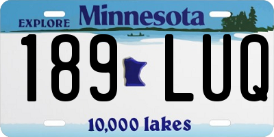 MN license plate 189LUQ