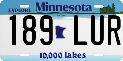 MN license plate 189LUR