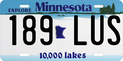 MN license plate 189LUS