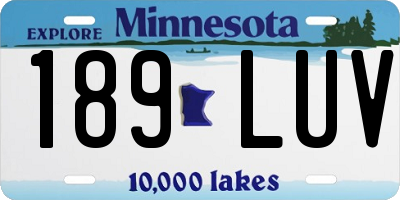 MN license plate 189LUV
