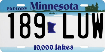MN license plate 189LUW