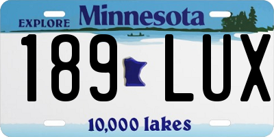 MN license plate 189LUX