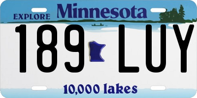 MN license plate 189LUY