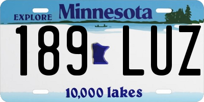 MN license plate 189LUZ