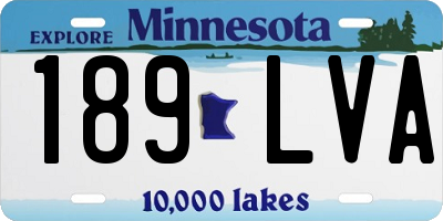 MN license plate 189LVA