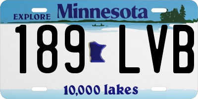 MN license plate 189LVB