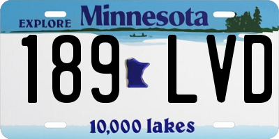 MN license plate 189LVD