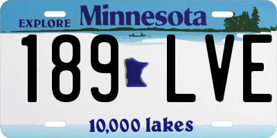 MN license plate 189LVE