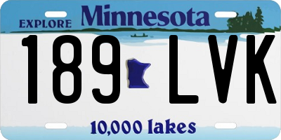 MN license plate 189LVK