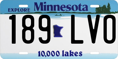 MN license plate 189LVO