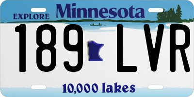 MN license plate 189LVR