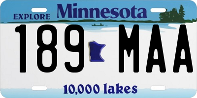 MN license plate 189MAA