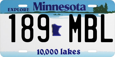 MN license plate 189MBL