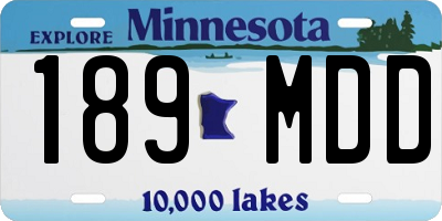 MN license plate 189MDD
