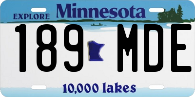 MN license plate 189MDE
