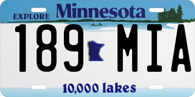 MN license plate 189MIA