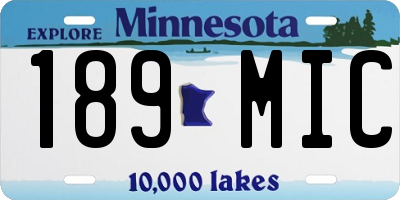 MN license plate 189MIC