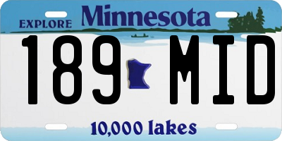 MN license plate 189MID