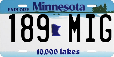 MN license plate 189MIG