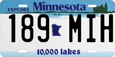 MN license plate 189MIH